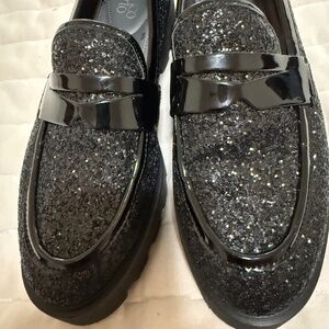 franco sarto womens shoes size 10 black sequins